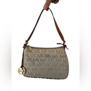Michael Kors Tan Monogram Shoulder Bag